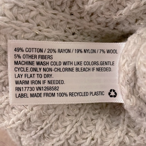 Tom’s at Target Women’s Sweater Small Grey & Shimmer Cotton & Wool Contemporary - Picture 13 of 13